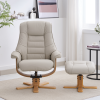 Sardinia Recliner Chair & Footstool in Mushroom